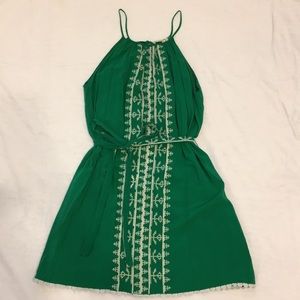 Francesca’s Emerald Embroidered Dress